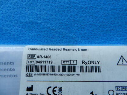 Arthrex Surgical 6mm Cannulated Headed Reamer AR-1406 NEW! - Image 2