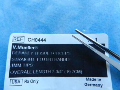V. Mueller Surgical DeBakey Tissue Forceps CH0444 NEW! - Image 2