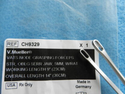 V. Mueller Surgical Vats Node Grasping Forceps CH9329 NEW! - Image 2