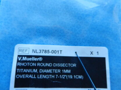 V. Mueller Surgical Titanium Rhoton Round Dissector NL3785-001T NEW! - Image 2