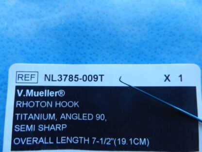 V. Mueller Surgical Titanium Rhoton Hook NL3785-009T NEW! - Image 2
