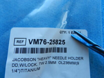 V. Mueller Surgical Titanium Jacobson "Heavy" Locking Needleholder VM76-25825 NEW! - Image 2