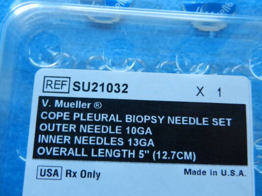 V. Mueller Surgical Cope Pleural Biopsy Needle Set SU21032 NEW! - Image 2
