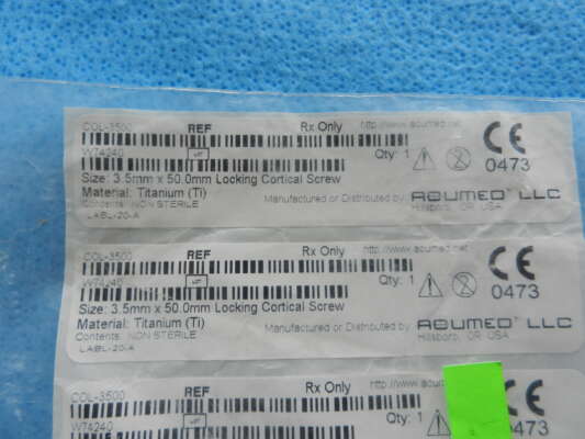 Acumed Surgical 3.5mm / 50mm Locking Cortical Screw COL-3500 – Ringle ...