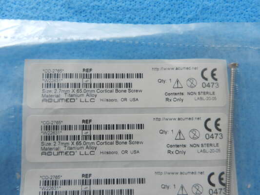 Acumed Surgical 2.7mm / 65mm Cortical Screw CO-2765 NEW! – Ringle ...