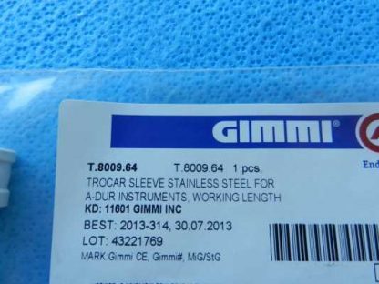 Gimmi Surgical A-DUR Trocar Sleeve T.8009.64 NEW! - Image 2