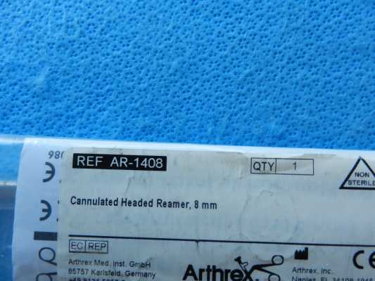 Arthrex Surgical 8mm Cannulated Headed Reamer AR-1408 NEW! - Image 2