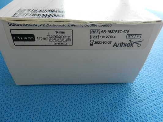 Arthrex Surgical Double Loaded Suture Anchor AR-1297PST-475 IN DATE ...