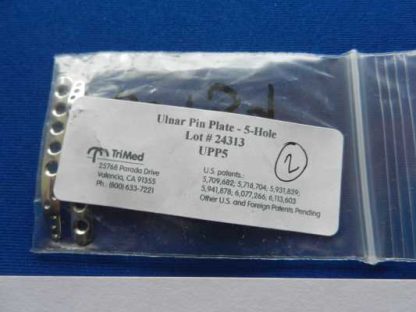 TriMed Ulnar Pin Plate- 5 Hole UPP5 QTY (2) - Image 2