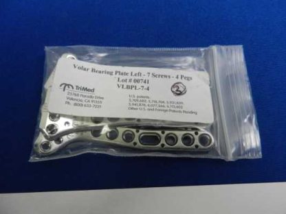 TriMed Volar Bearing Plate, Left, 7-Screws, 4-Pegs, QTY (3) REF VLBPL-7-4 - Image 2