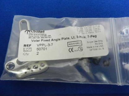 TriMed Volar Fixed Angle Plate, Lt, 3-hole, 7-peg QTY (2) REF VPPL-3-7 - Image 2