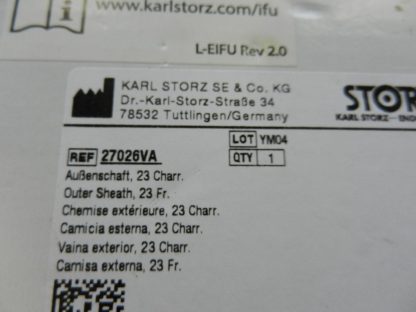 ***NEW*** Karl Storz Outer Sheath 23fr 27026VA - Image 2
