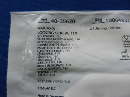 NEW Stryker Variax 3.5mm T10 Locking Screw 20mm 40-35620 - Image 3