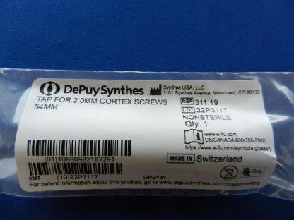 NEW Depuy Synthes Tap for 2.0mm Cortex Screws 54mm 311.19 - Image 2