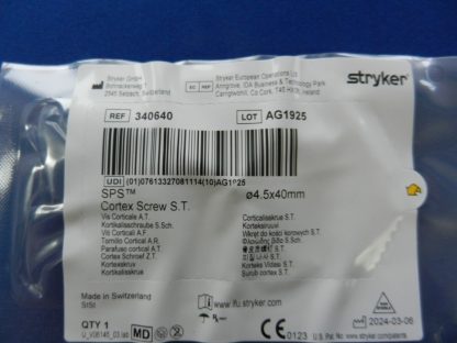 NEW Stryker SPS 4.5x40mm Cortex Screw S.T. 340640 - Image 3