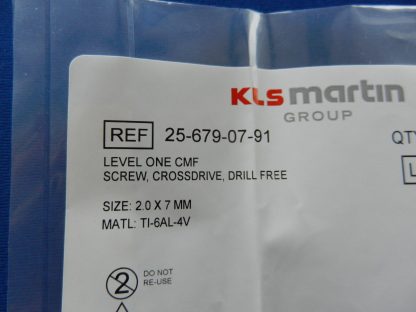 NEW KLS Martin 25-679-91 Level 1 CMF Crossdrive 2.0 x 7mm Screw - Image 2