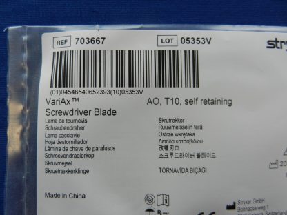 NEW Stryker 703667 VariAx Self Retaining T10 AO Screwdriver Blade - Image 2