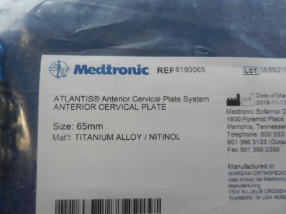 NEW Medtronic 6190065 Atlantis Anterior Cervical Plate 65mm - Image 2