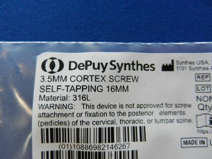 NEW Synthes 204.816 3.5mm Self Tapping Cortex Screw 16mm - Image 2