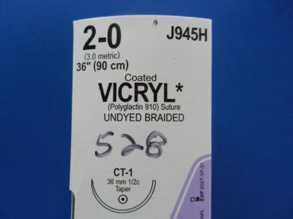 Ethicon J945H Undyed Braided Vicryl Suture OPEN BOX of (6) EXP 2027-07-31 - Image 2