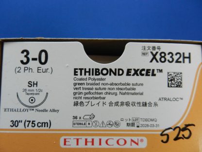 Ethicon X832H ETHIBOND EXCEL Polyester Suture Box of 36 - Image 2