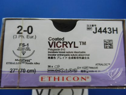 Ethicon J443H COATED VICRYL (polyglactin 910) Suture Box of (36) 2028-10-31 - Image 2