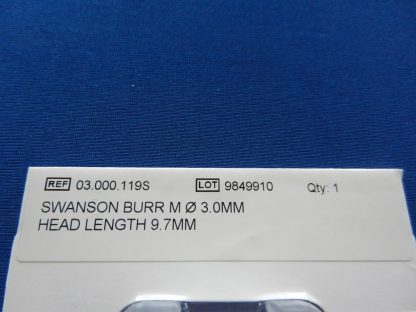 Synthes 03.000.119S Swanson Burr 3.0mm x 9.7mm - Image 3