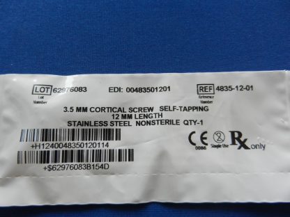 Zimmer 4835-12-01 Self Tapping Cortical Screw 3.5mm x 12mm - Image 2