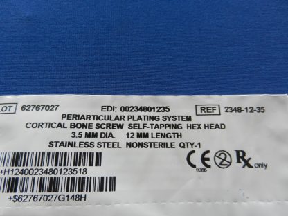Zimmer 2348-12-35 Periarticular Cortical Self Tapping Bone Screw 3.5mm x 12mm - Image 2