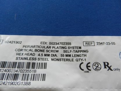 Zimmer 2347-23-55 Periarticular Self Tapping Cortical Hex Head Bone Screw 4.5mm x 55mm - Image 2