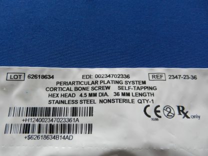 Zimmer 2347-23-36 Periarticular Self Tapping Hex Head Cortical Bone Screw 4.5mm x 36mm - Image 2