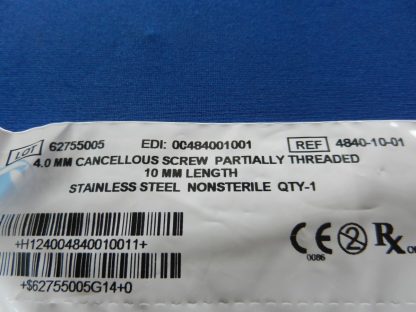 Zimmer 4840-10-01 Partially Threaded Cancellous Screw 4.0mm x 10mm - Image 2