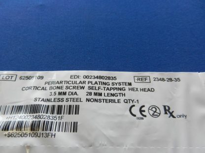 Zimmer 2348-28-35 Periarticular Self Tapping Hex Head Cortical Bone Screw 3.5mm x 28mm - Image 2