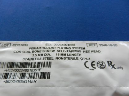 Zimmer 2348-18-35 Periarticular Self Tapping Hex Head Cortical Bone Screw 3.5mm x 18mm - Image 2