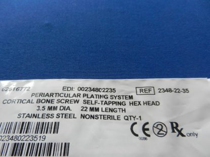 Zimmer 2348-22-35 Periarticular Self Tapping Hex Head Cortical Bone Screw 3.5mm x 22mm - Image 2