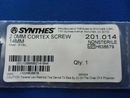 Synthes 201.014 Cortex Screw 2.0mm x 14mm - Image 2