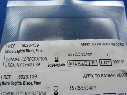 Conmed 5023-139 Fine Micro Sagittal Blade 4.5x25.5x0.4mm - Image 4