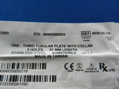 Zimmer 4935-05-03 One-Third Tubular Plate with Collar 5 Holes x 61mm - Image 2