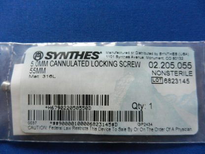 Synthes 02.205.055 Cannulated Locking Screw 5.0mm x 50mm - Image 2