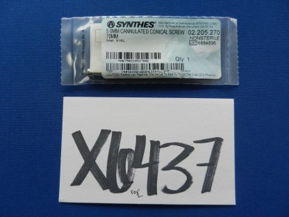 Synthes 02.205.270 Cannulated Conical Screw 5.0mm x 70mm
