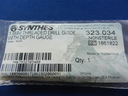 Synthes 323.034 Threaded Drill Guide 1.5mm with Depth Gauge - Image 2