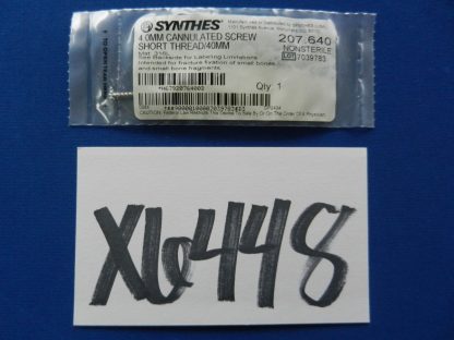 Synthes 207.640 Cannulated Screw Short Thread 4.0mm x 40mm