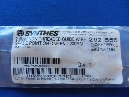 Synthes 292.656 Non-Threaded Guide Wire-Spade Point on One End 230mm - Image 2