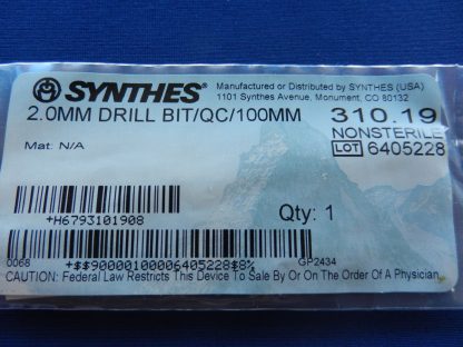 Synthes 310.19 Drill Bit2.0mm QC/100mm - Image 2
