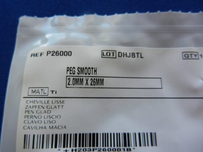 Depuy P26000 Smooth Peg 2.0mm x 26mm - Image 2