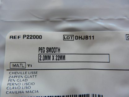 Depuy P22000 Smooth Peg 2.0mm x 22mm - Image 2