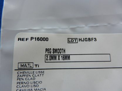 Depuy P16000 Smooth Peg 2.0mm x 16mm - Image 2