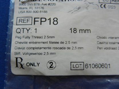 Depuy FP18 Fully Threaded Peg 2.5mm x 18mm - Image 2