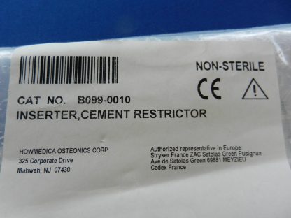 NEW Howmedica B099-0010 Inserter Cement Restrictor - Image 2