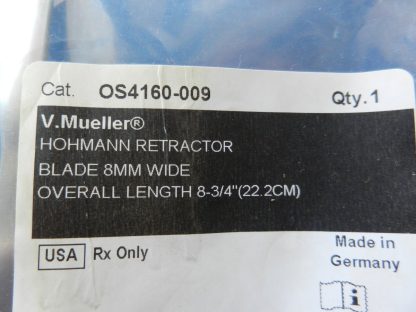 NEW V. Mueller OS4160-009 Hohmann 8.0mm Wide Retractor 22.2cm Overall Length - Image 3